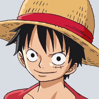 Monkey D. Luffy grinning beneath his straw hat